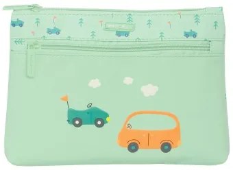 Astuccio Scuola Safta Coches Macchine Verde 23 x 16 x 3 cm