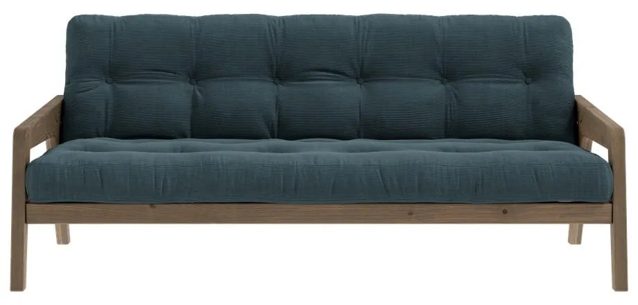 Divano letto in velluto a coste blu 204 cm Grab - Karup Design