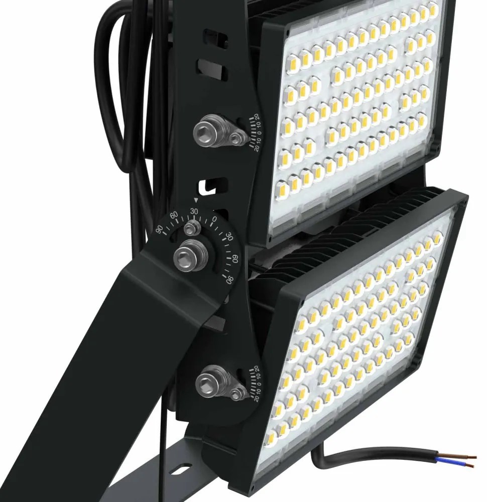 Faro Modulare LED 800W IP66, 167lm/W, Dimmerabile DALI - INVENTRONICS Colore Bianco Freddo 5.000K, Scegli l'angolo di illuminazione 90°, Scegli le staffe dei moduli Orientabili
