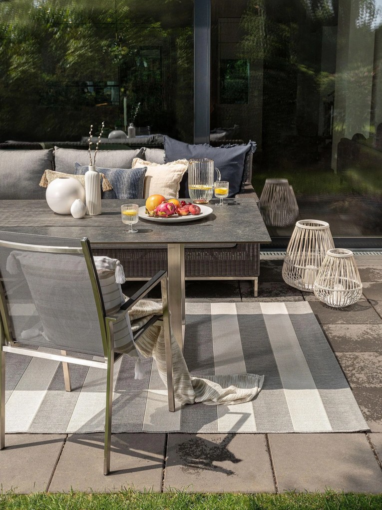 benuta Nest Tappeto per interno ed esterno Metro Grigio 200x290 cm - Tappeto outdoor per balcone, terrazzo e giardino