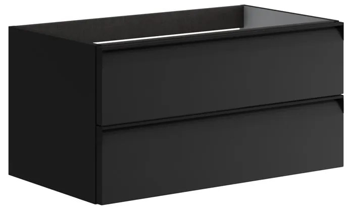 Mobile da bagno sotto lavabo Fusion antracite laccato opaco L 79.5 x H 40 x P 45.5 cm 2 cassetti, lavabo non incluso