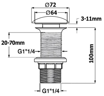 Isvea - Piletta per lavabo Ø 7,2 cm nero opaco