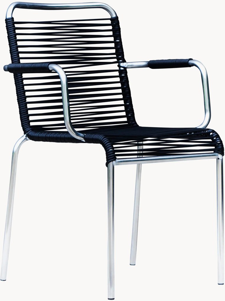 Set di 4 poltroncine da giardino fatte a mano Mya Spaghetti, impilabili