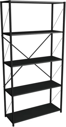 Libreria 5 Ripiani Stile Industrial 88x34x180 Jacob Antracite