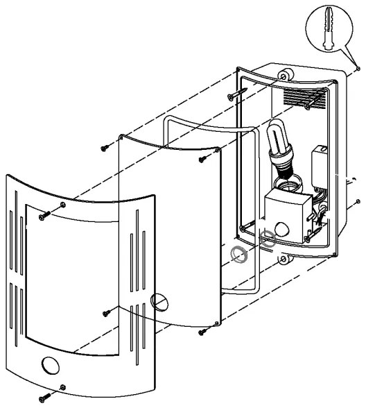 EGLO 88144 - Applique da esterno con sensore CITY 1xE27/15W