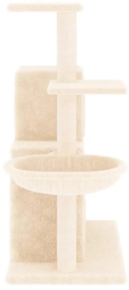 Albero per gatti con tiragraffi in sisal crema 83 cm