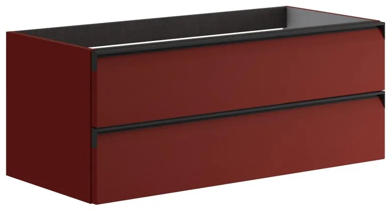 Mobile da bagno sotto lavabo Fusion bordeaux laccato opaco L 99.5 x H 40 x P 45.5 cm 2 cassetti, lavabo non incluso