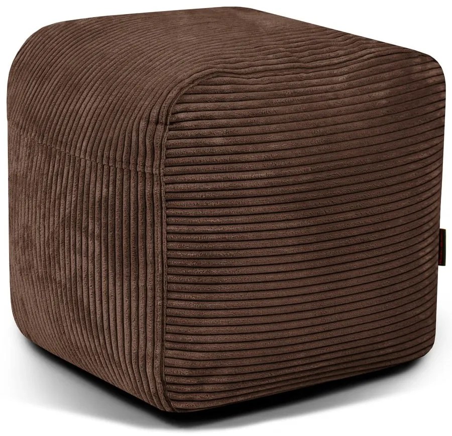 Puof a sacco marrone scuro con rivestimento in velluto a coste Plus 50 Lounge – SLOWDOWN