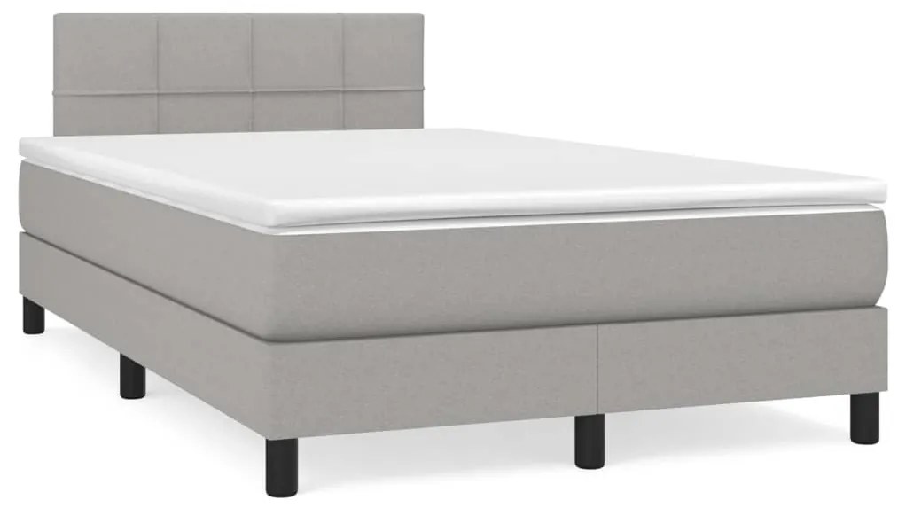 Letto A Molle Materasso E Led Grigio Chiaro 120x190 Cm Tessuto /