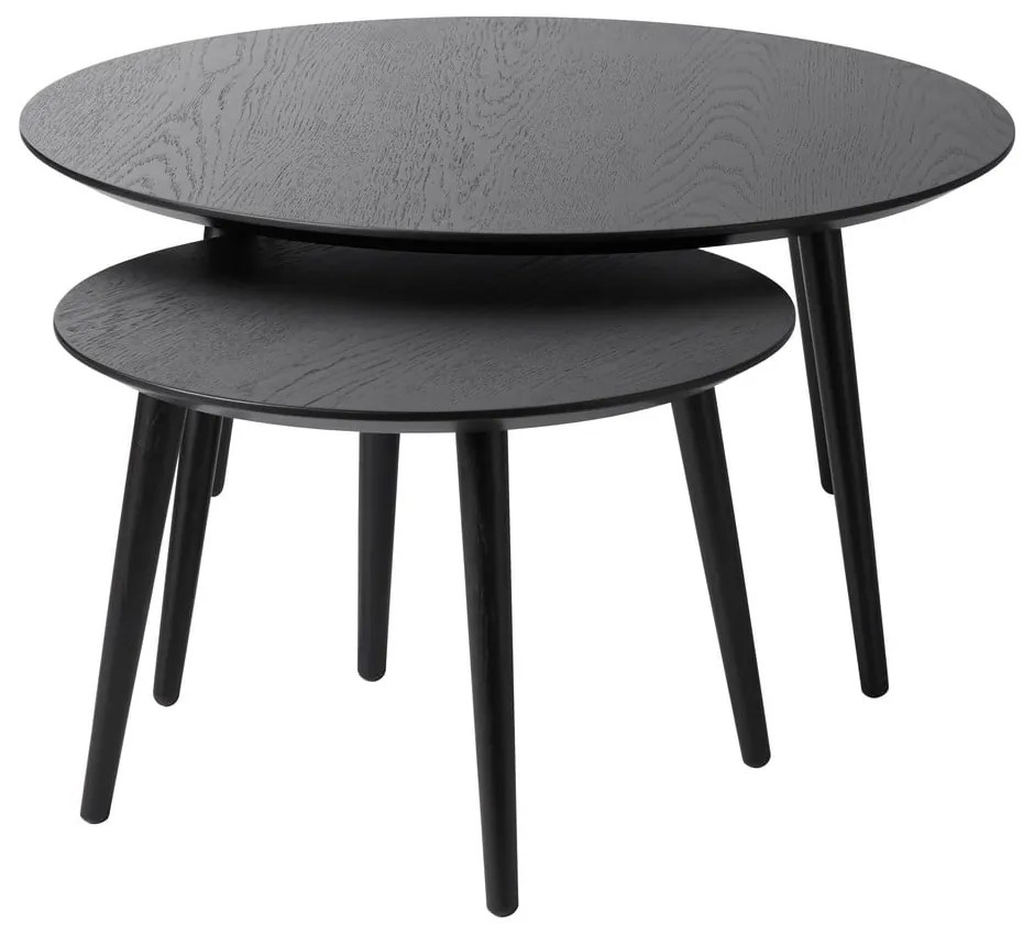 Tavolini rotondi neri in set di 2 pezzi ø 88 cm Adda - Unique Furniture