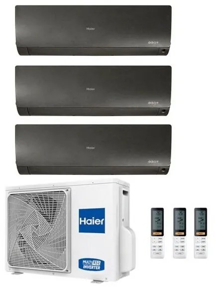 Climatizzatore Haier Trial Split Flexis Nero 9000+9000+12000 3U55S2SR2FA R-32 a++/a+ 9+9+12