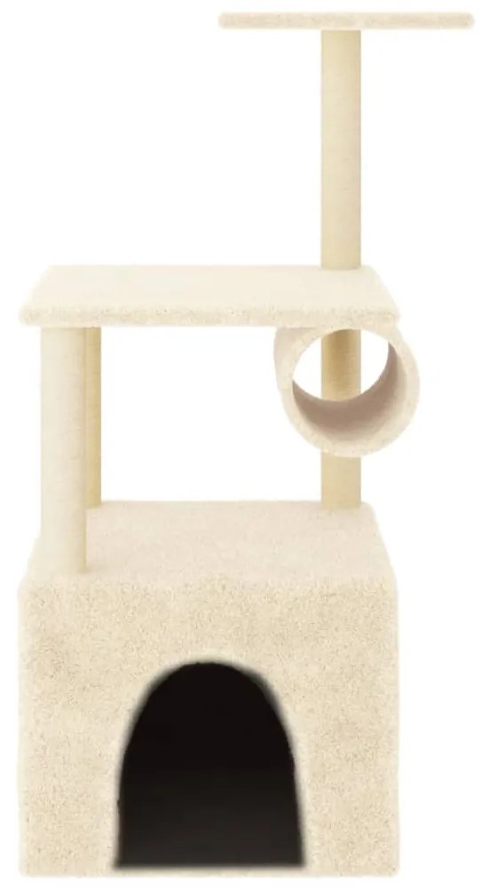 Albero per gatti con tiragraffi in sisal crema 109,5 cm