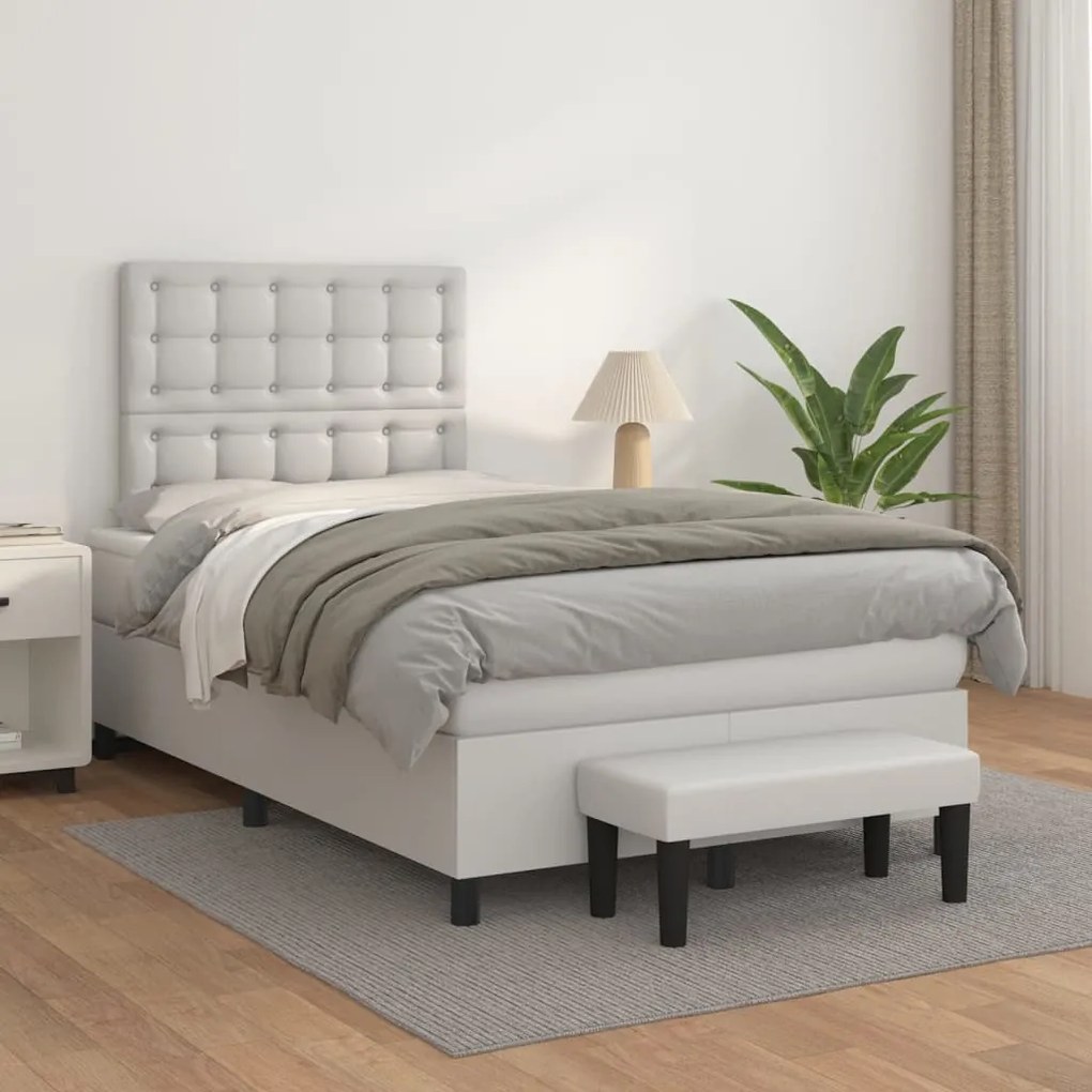 Giroletto A Molle Con Materasso Bianco 120x200 Cm İn Similpelle /