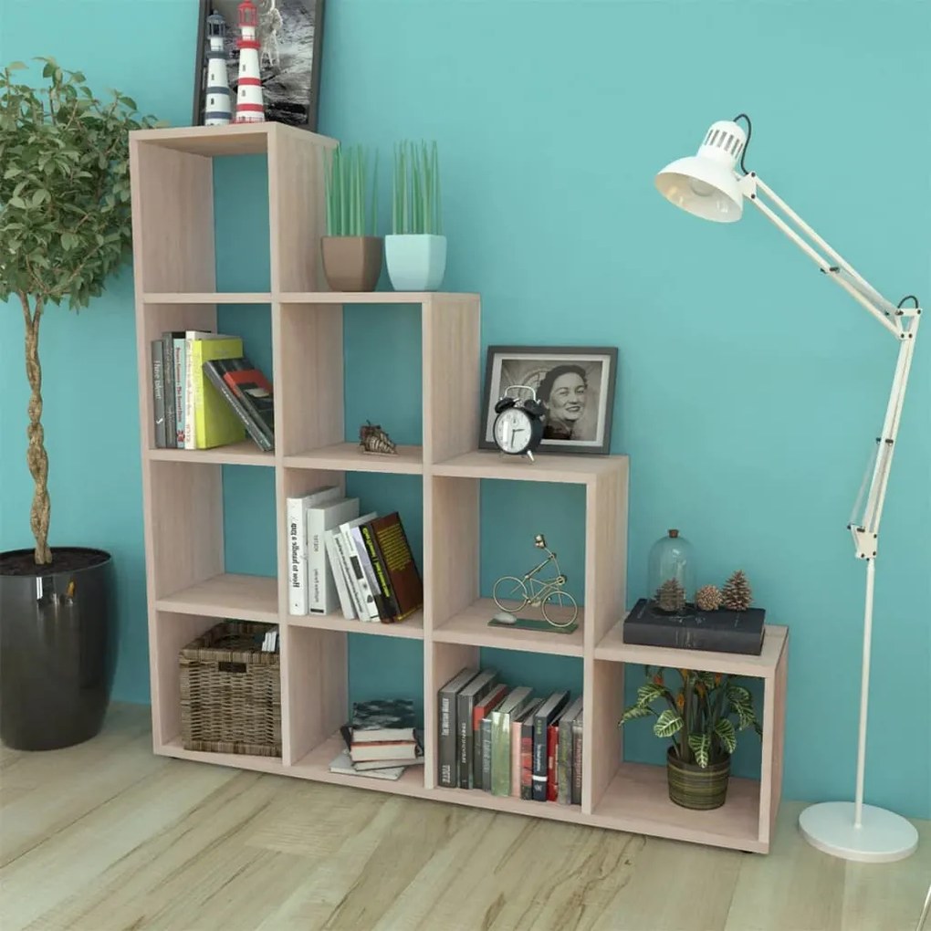 Libreria scalare / scaffale espositore 142 cm rovere