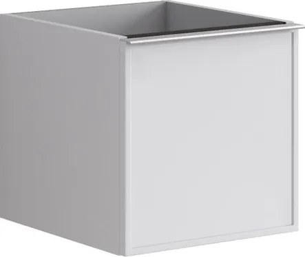 Cassettiera Pixel con 1 cassetto frontale Frame laccato opaco bianco e maniglia alluminio brillante L.40 H.40 P.45,5 cm.