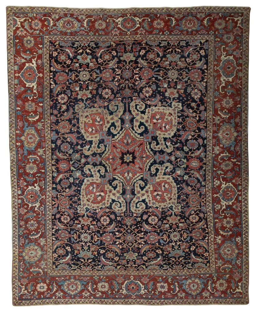 Heriz Tappeto persiano 300x370 Blu (Iran) Annodato A Mano