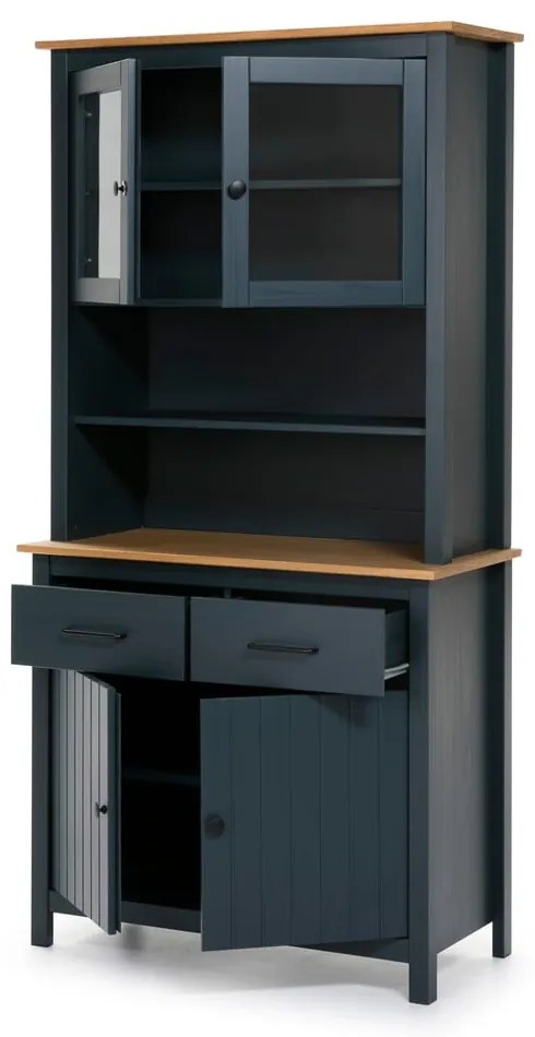 Vetrina blu scuro in legno di pino 90x180 cm Miranda - Marckeric