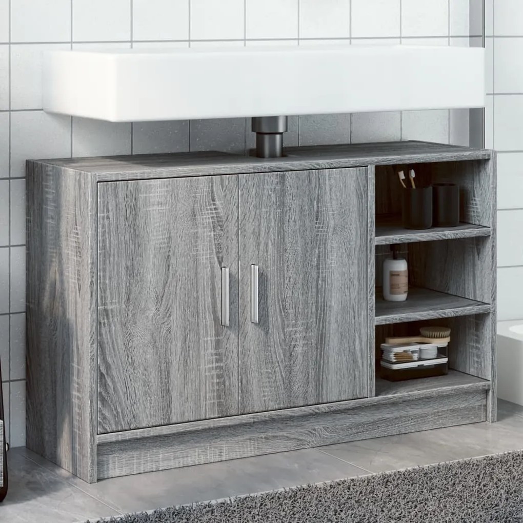 Mobile Lavabo Grigio Sonoma 90x29x55 Cm İn Truciolare /