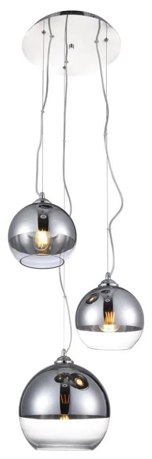 Azzardo AZ4750 - Lampadario su corda SFERA 3xE27/40W/230V tonda