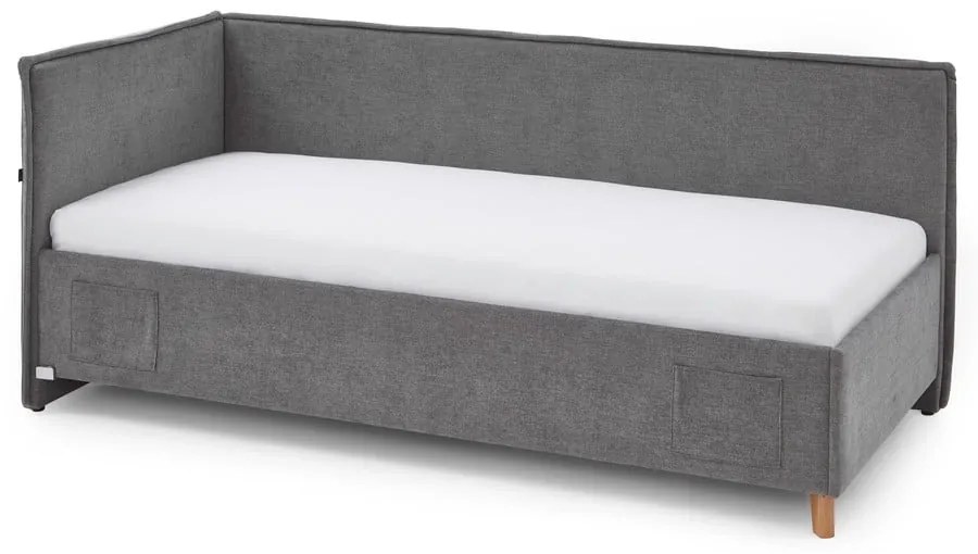 Letto da bambini con sponde grigio imbottito rete non inclusa 90x200 cm Fun – Meise Möbel