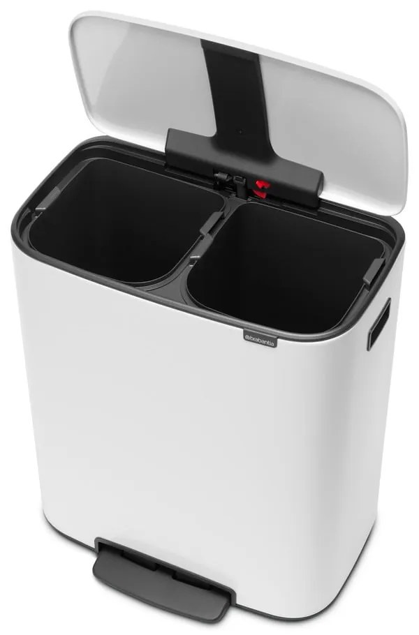 Bidone in acciaio bianco per raccolta differenziata 60 l Bo - Brabantia