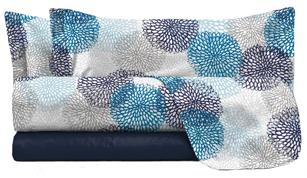 Completo letto matrimoniale Soffioni blu Datex