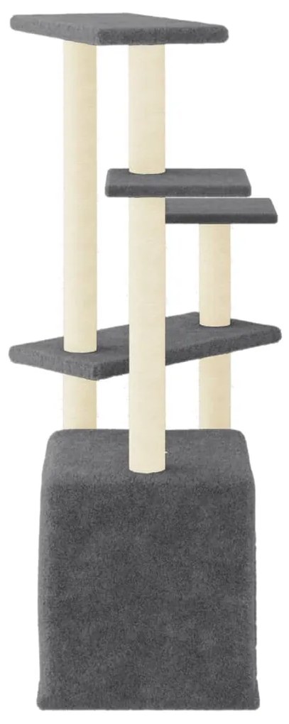 Albero per gatti con tiragraffi in sisal grigio scuro 107,5 cm