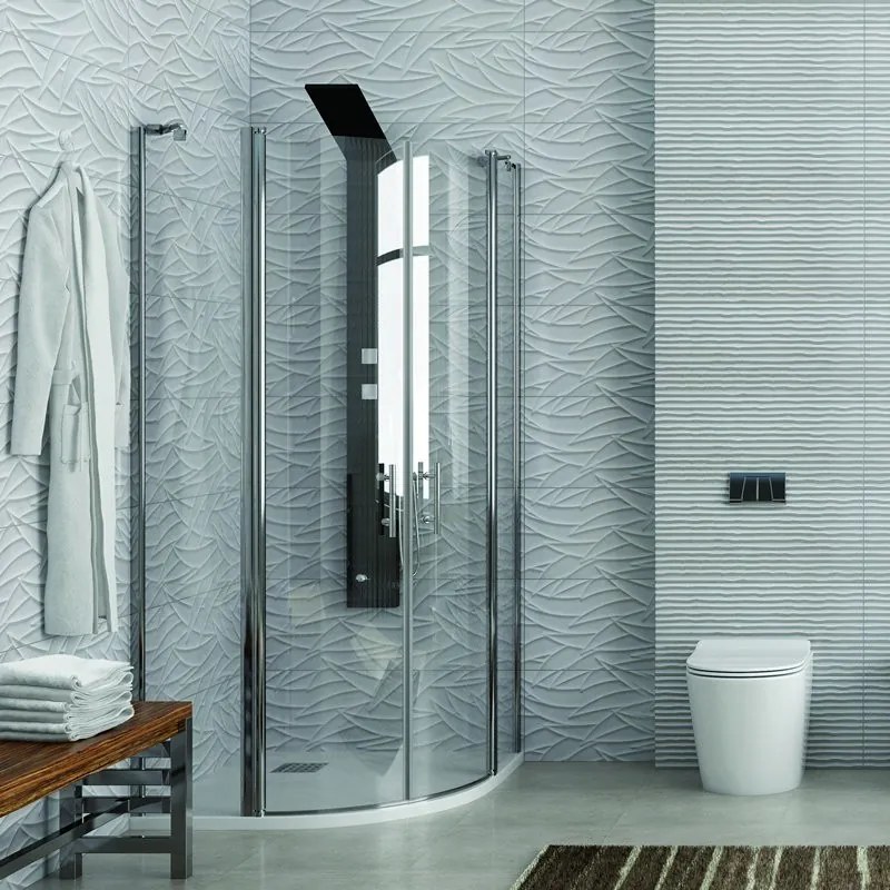 Box doccia semicircolare 80x80 ante battenti h200 | KPX2000 - KAMALU