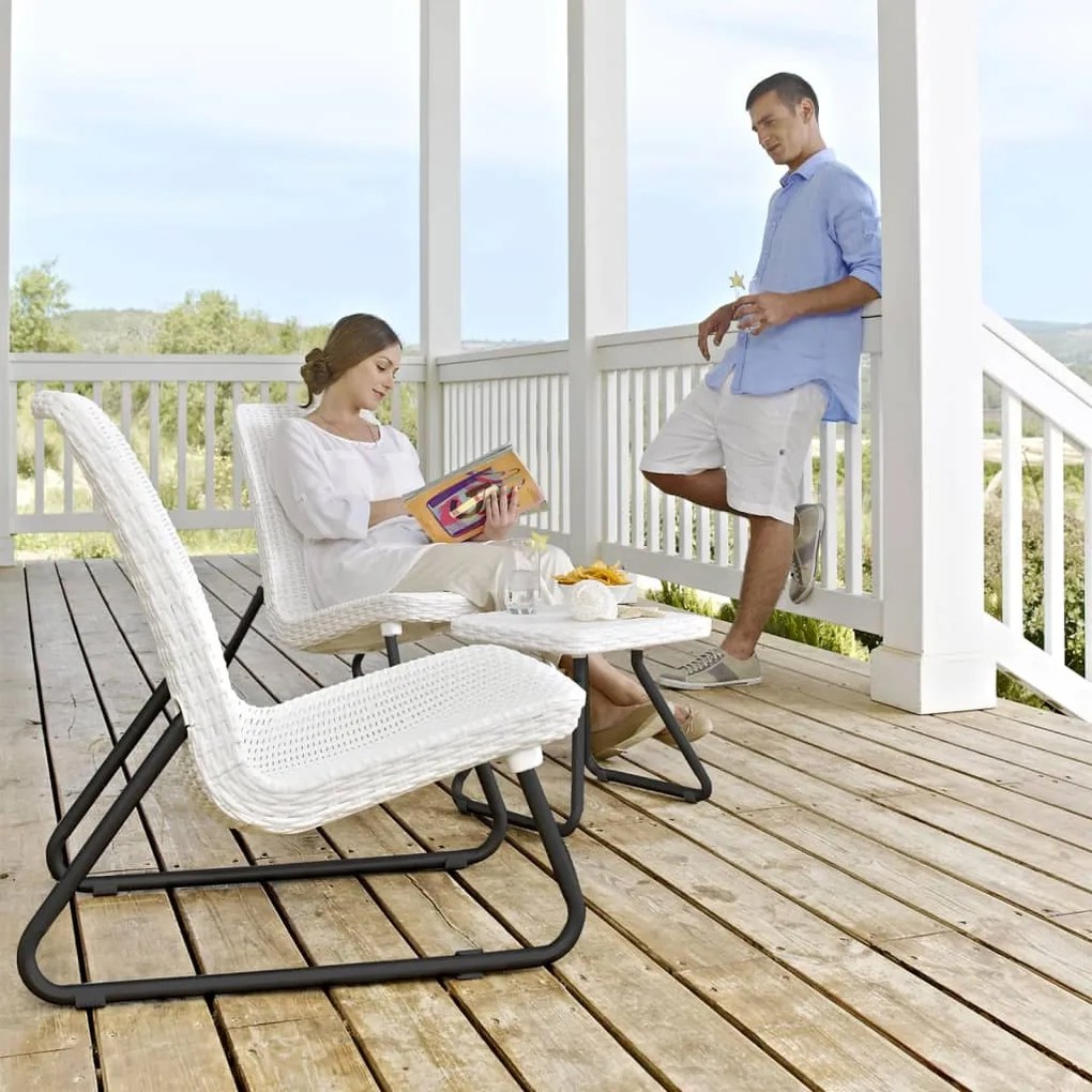 Set Mobili Da Patio 3 Pz Rio Bianco 218155 /