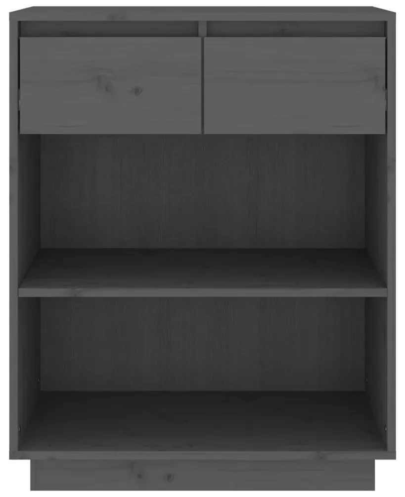 Mobile consolle grigio 60x34x75 cm in legno massello di pino