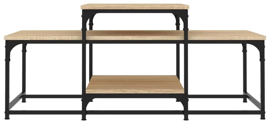 Tavolino da salotto rovere sonoma 102x60x45cm legno multistrato
