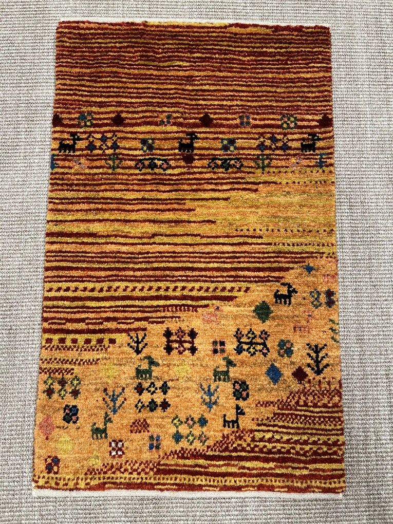 Gabbeh Tappeto persiano 60x90 Giallo (Iran) Annodato A Mano