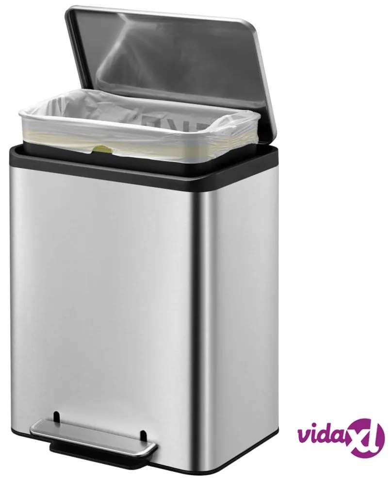 EKO Pattumiera a Pedale EcoCasa 30 L Argento Opaco