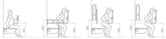 Sapho - Maniglione di sostegno HELP PROGRAM 80x82 cm bianco