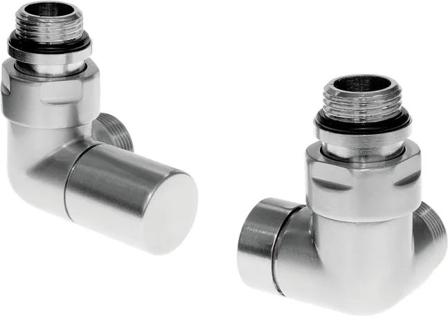 Kit valvole termostatiche manuali a squadra DE'LONGHI 1/2" in ottone argento
