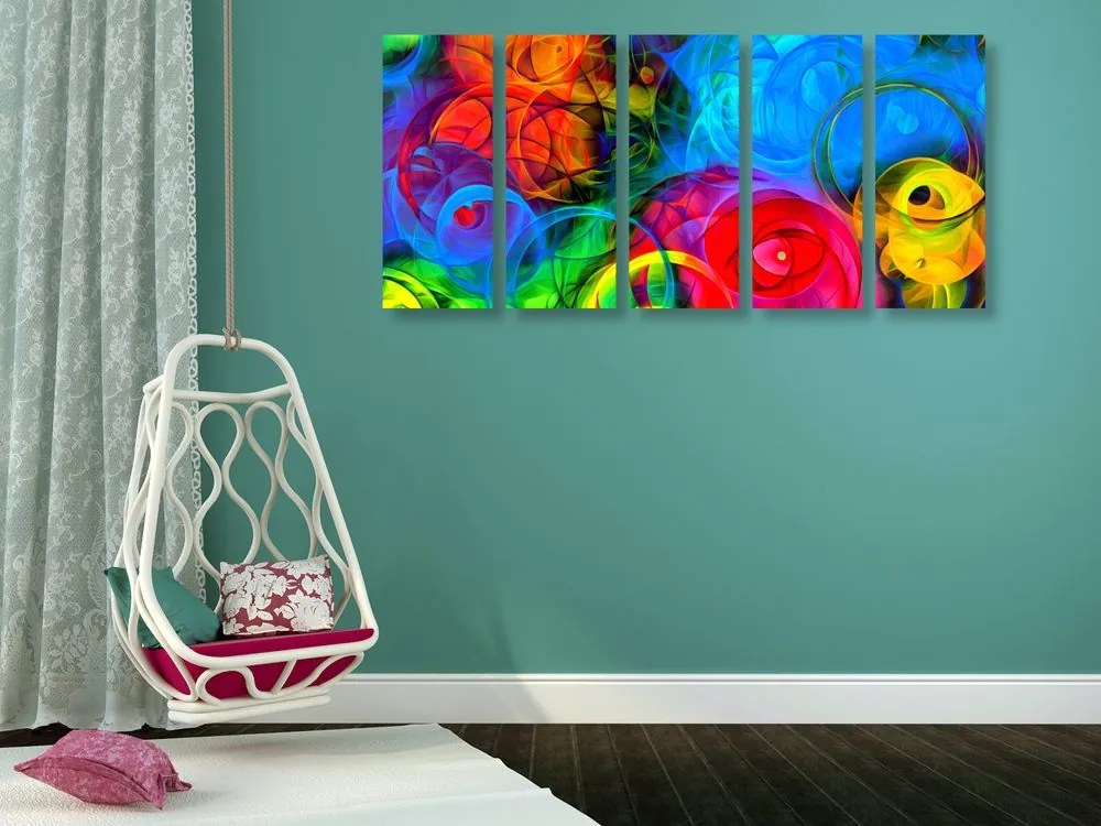 Quadri 5 pezzi – Astrazione piena di colori