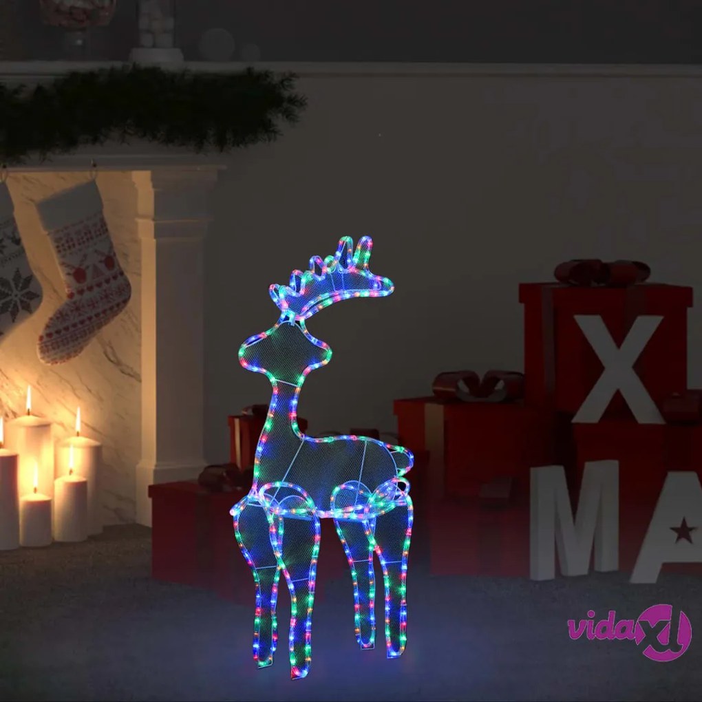 vidaXL Decorazione Natalizia Renna in Rete con 306 LED 60x24x89 cm