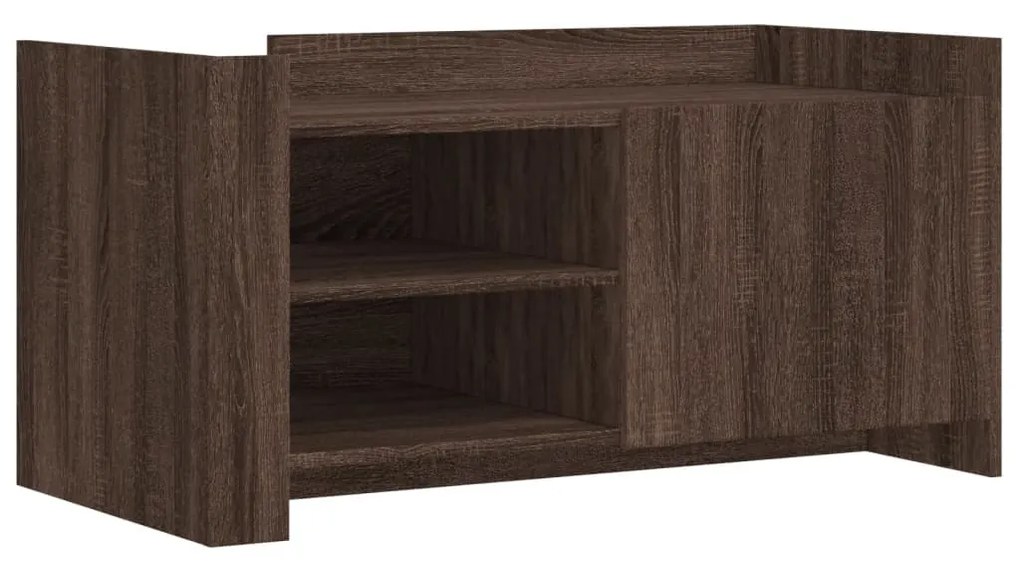 Tavolino salotto rovere marrone 100x50x50 cm legno multistrato