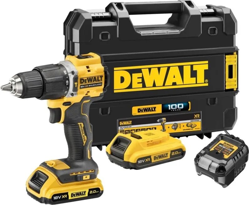 DCD100YD2T-QW trapano avvitatore a batteria 18V con 2 batterie - Dewalt