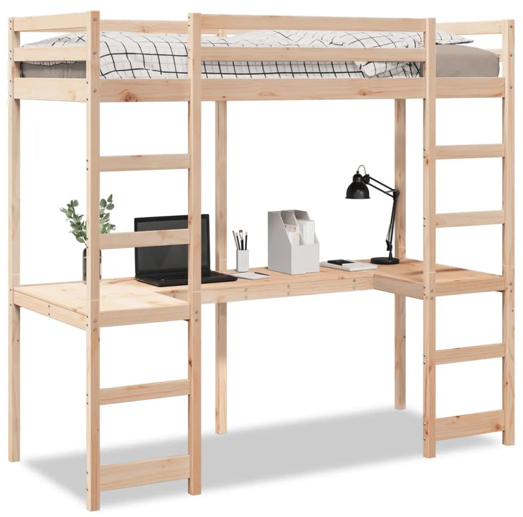 Giroletto Soppalco Senza Materasso 75x190cm Legno Massello Pino /