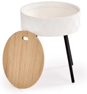 Tavolino da salotto AURA 45x38 cm bianco/nero/beige