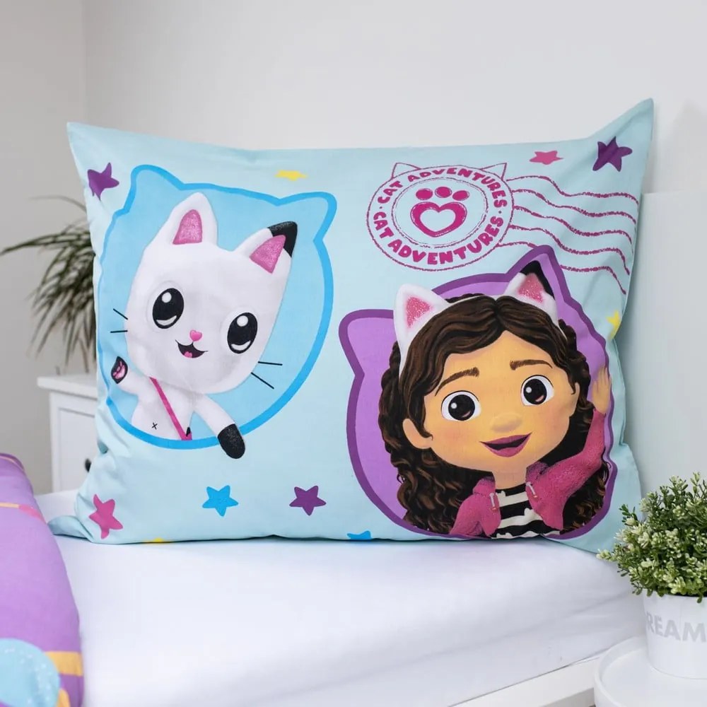 Biancheria da letto per bambini in cotone per letto singolo 140x200 cm Gabby's Dollhouse "Balloon" - Jerry Fabrics