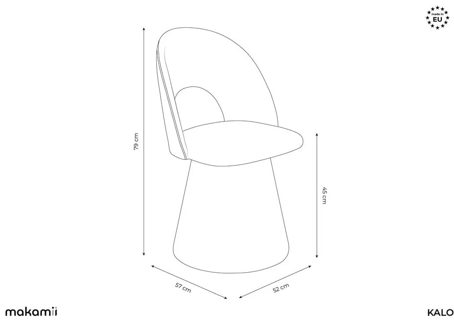 Sedia da pranzo beige in imbottito Kalo – Makamii