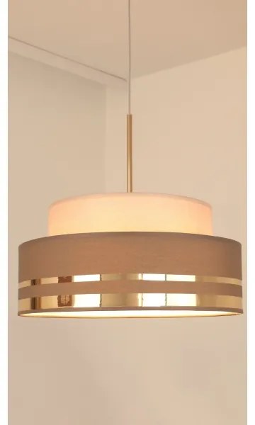 Lampadario a sospensione con filo TAMI 1xE27/60W/230V beige/marrone/oro