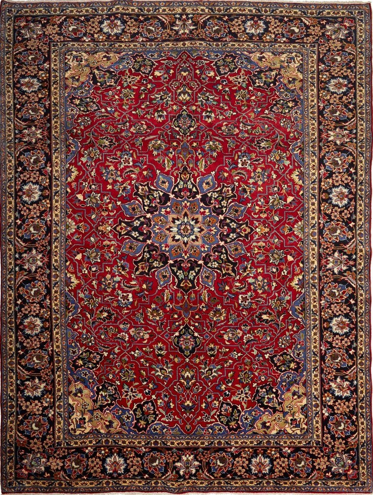 Najafabad Tappeto 260 x 350 Blu (Iran) Annodato A Mano