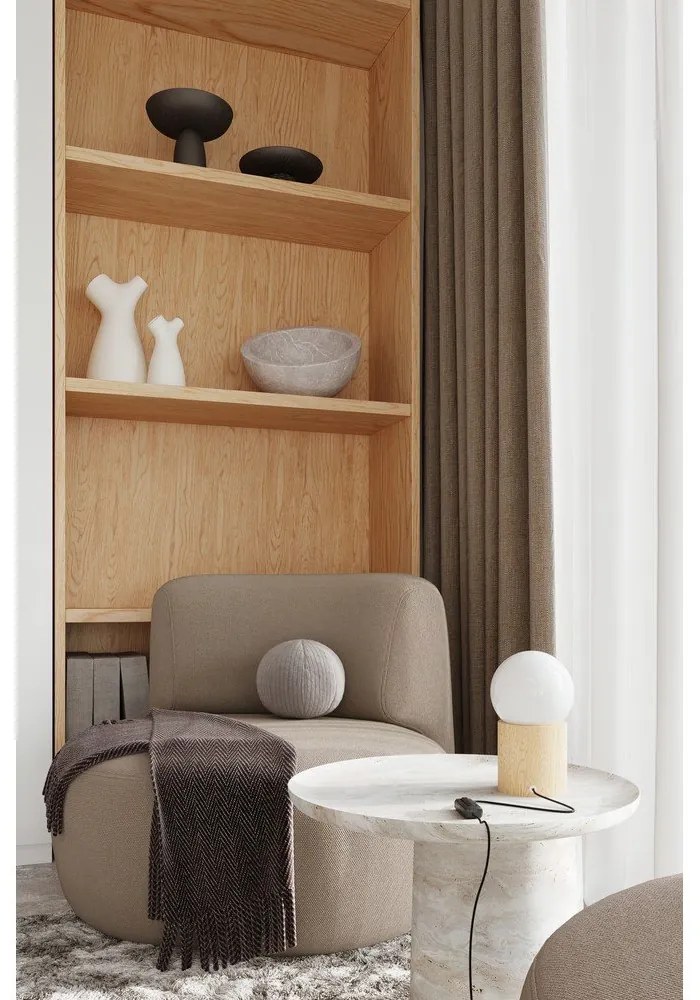 Lampada da tavolo bianca/di colore naturale con paralume in vetro (altezza totale 21 cm) Surtur – Sollux