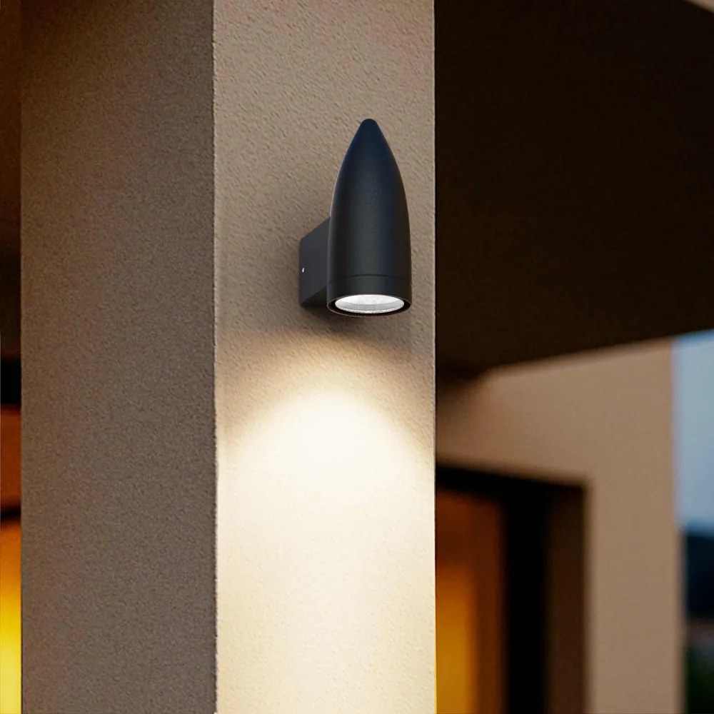 Applique da Parete a Cono per esterni, IP65 GU10 - Nera Colore del corpo Nero