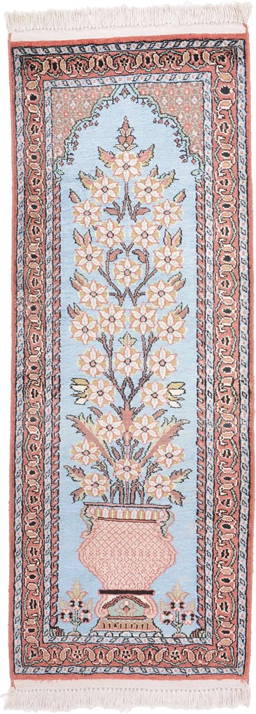 Cashmere Silk Tappeto orientale 50 x 130 (Indian) Annodato A Mano
