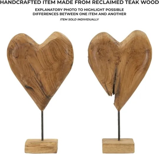 Scultura Dobu In Teak Riciclato Cm 25X12X45 (Pezzi Unici - Non Rip. In Serie)