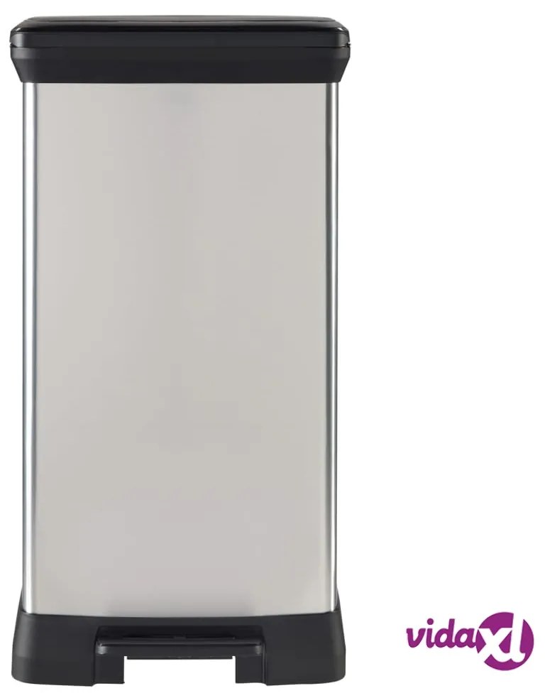 Curver Pattumiera a Pedale Doppia Deco 23L+23L Argento